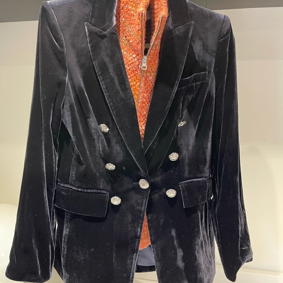 $298 Veronica Beard Lynn Alpaca wool Dickey Jacket Blazer insert rust multi - Picture 2 of 15